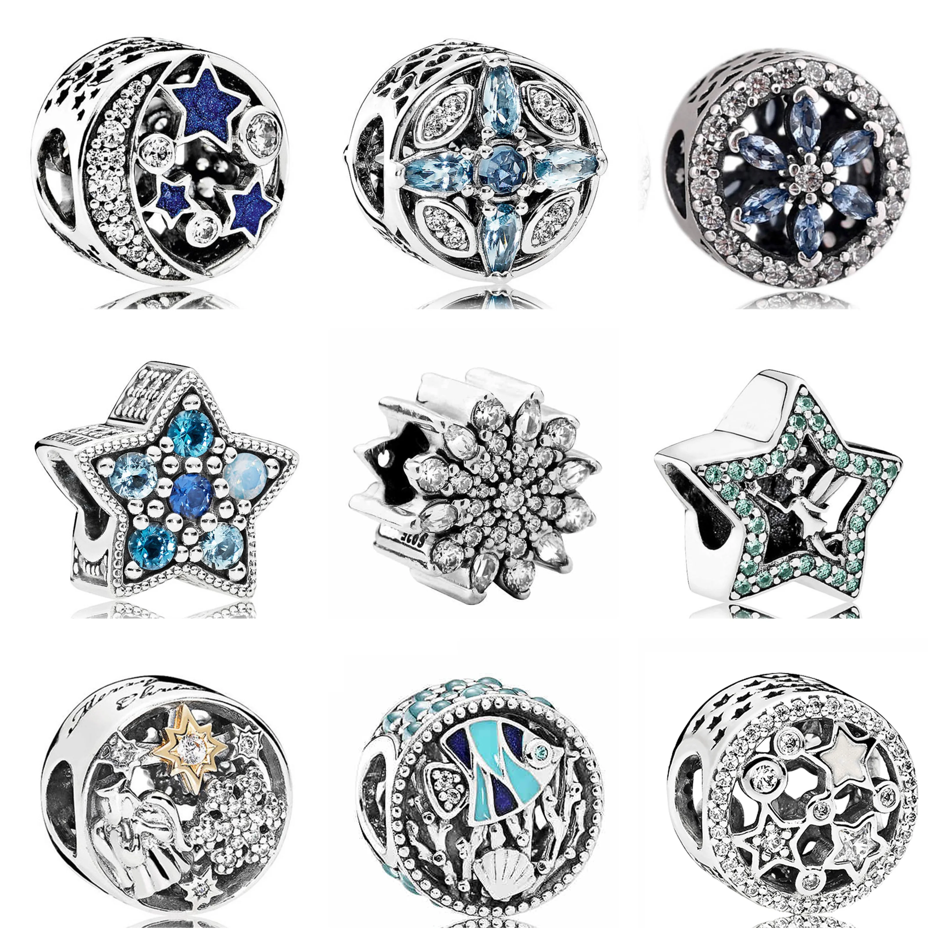 Authentic 925 Sterling Silver Bright Star Snowflake Ice Crystal Night Sky Blue Dazzling Clear CZ Fit Pandora Bead Charm Bracelet
Authentic 925 Sterling Silver Bright Star Snowflake Ice Crystal Night Sky Blue Dazzling Clear CZ Fit Pandora Bead Charm Bracelet
