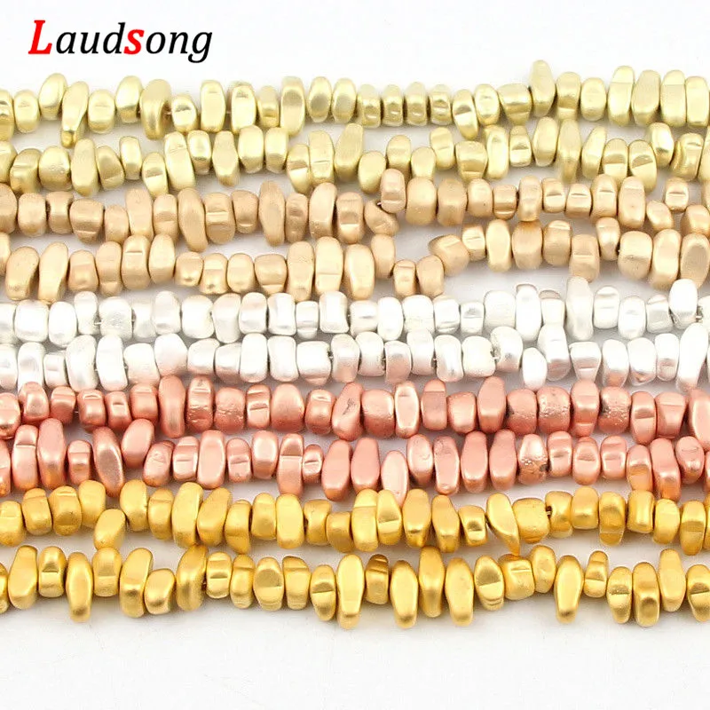 110Pcs/Strand Gold Silver Matte Irregular Shape Hematite Beads Natural Stone Beads For DIY Loose Bracelet Jewelry Making
110Pcs/Strand Gold Silver Matte Irregular Shape Hematite Beads Natural Stone Beads For DIY Loose Bracelet Jewelry Making