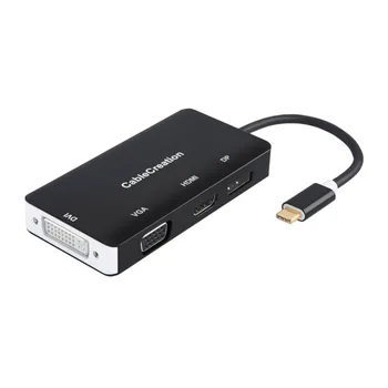 USB C to HDMI, CableCreation 4 in 1 USB-C to HDMI 4K + DP 4K + DVI + VGA Adapter, Thunderbolt 3 Compatible, Support DP Alt Mode
USB C to HDMI, CableCreation 4 in 1 USB-C to HDMI 4K + DP 4K + DVI + VGA Adapter, Thunderbolt 3 Compatible, Support DP Alt Mode