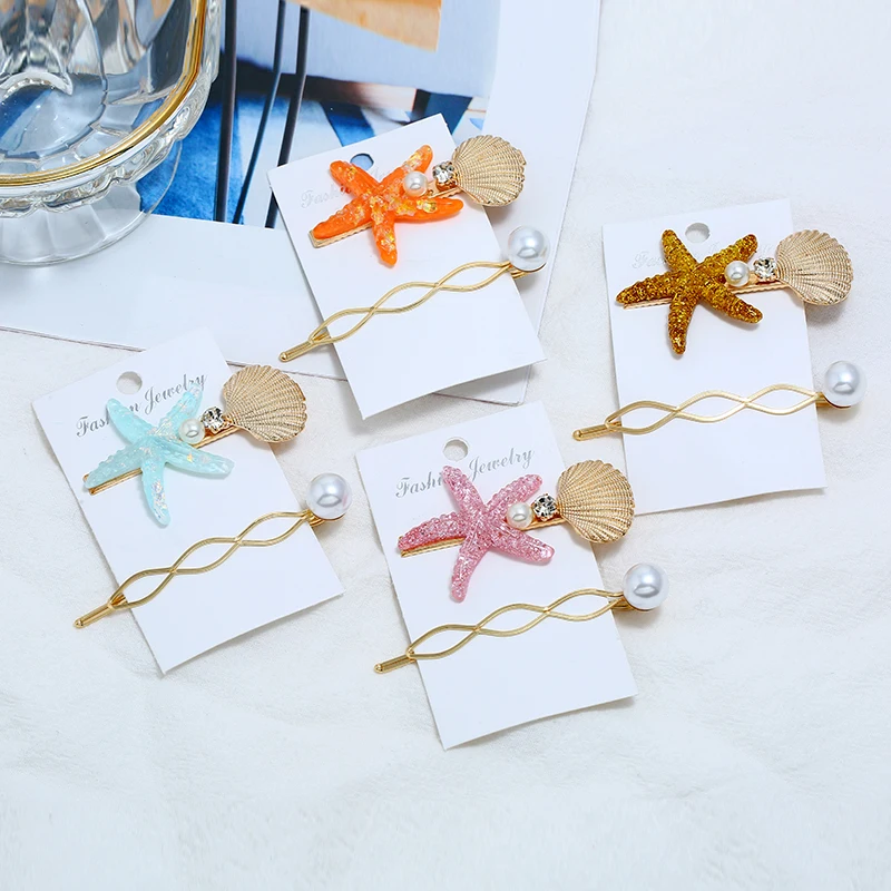 XIYANIKE European And American Fashion jewelry Retro Resin Shell and Starfish Hairpin Tin Foil Sequins Women Girls Hairgrips
XIYANIKE European And American Fashion jewelry Retro Resin Shell and Starfish Hairpin Tin Foil Sequins Women Girls Hairgrips