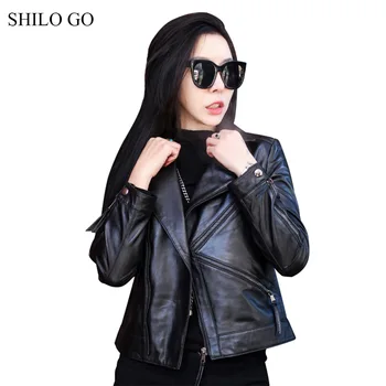 SHILO GO Leather Jacket Womens Spring Fashion sheepskin genuine leather Coat lapel collar long sleeve Casual slim locomotive
SHILO GO Leather Jacket Womens Spring Fashion sheepskin genuine leather Coat lapel collar long sleeve Casual slim locomotive