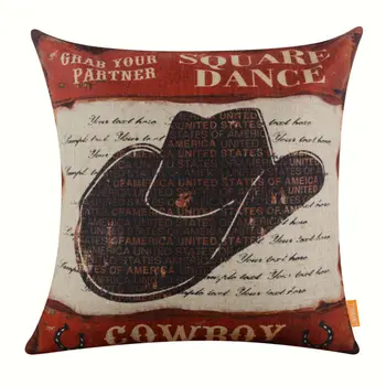LINKWELL Pillow Case Burlap Cushion Cover 18x18 inch Retro Square Dance West Cowboy Hat Sunset Rider American Style USA Man Cave
LINKWELL Pillow Case Burlap Cushion Cover 18x18 inch Retro Square Dance West Cowboy Hat Sunset Rider American Style USA Man Cave