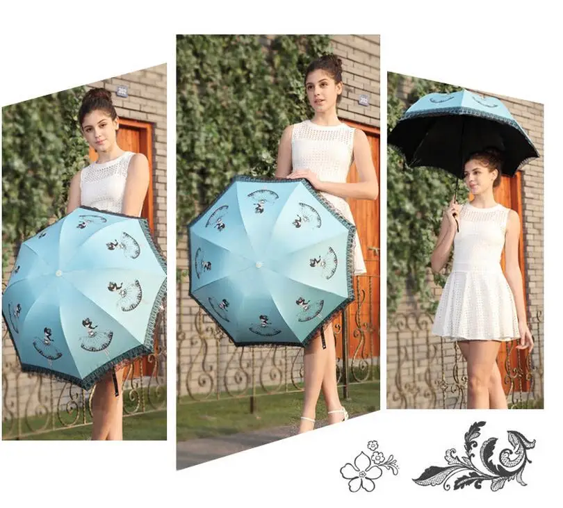 Promotion Personality Girl Patten Rain Umbrella 2016 Brand Woman Fashion Design UV Proof Three Fold Lace Umbrella Paraguas Mujer
Promotion Personality Girl Patten Rain Umbrella 2016 Brand Woman Fashion Design UV Proof Three Fold Lace Umbrella Paraguas Mujer