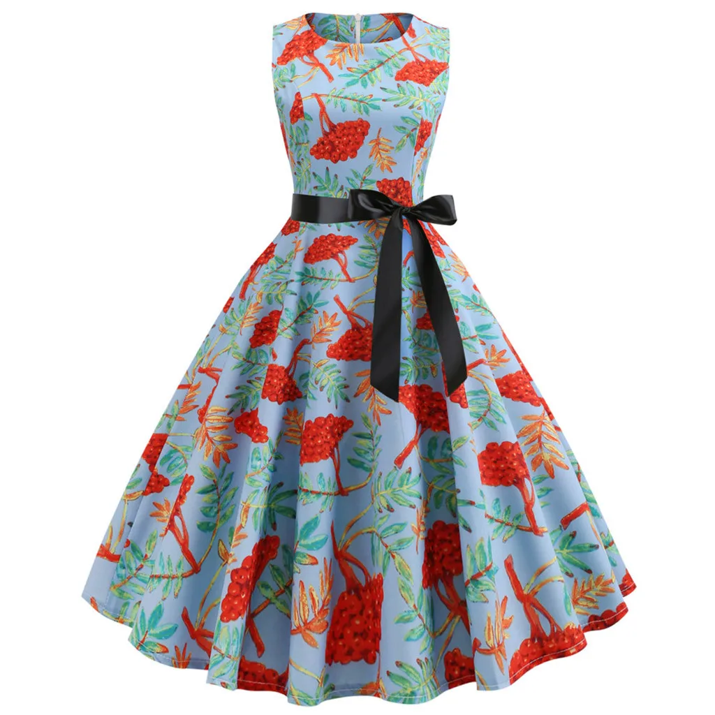 Women's Retro Party Dress O-Neck Sleeveless Fruit Print Pleated A-line Dresses High Waist Fashion New Dress#D10
Women's Retro Party Dress O-Neck Sleeveless Fruit Print Pleated A-line Dresses High Waist Fashion New Dress#D10