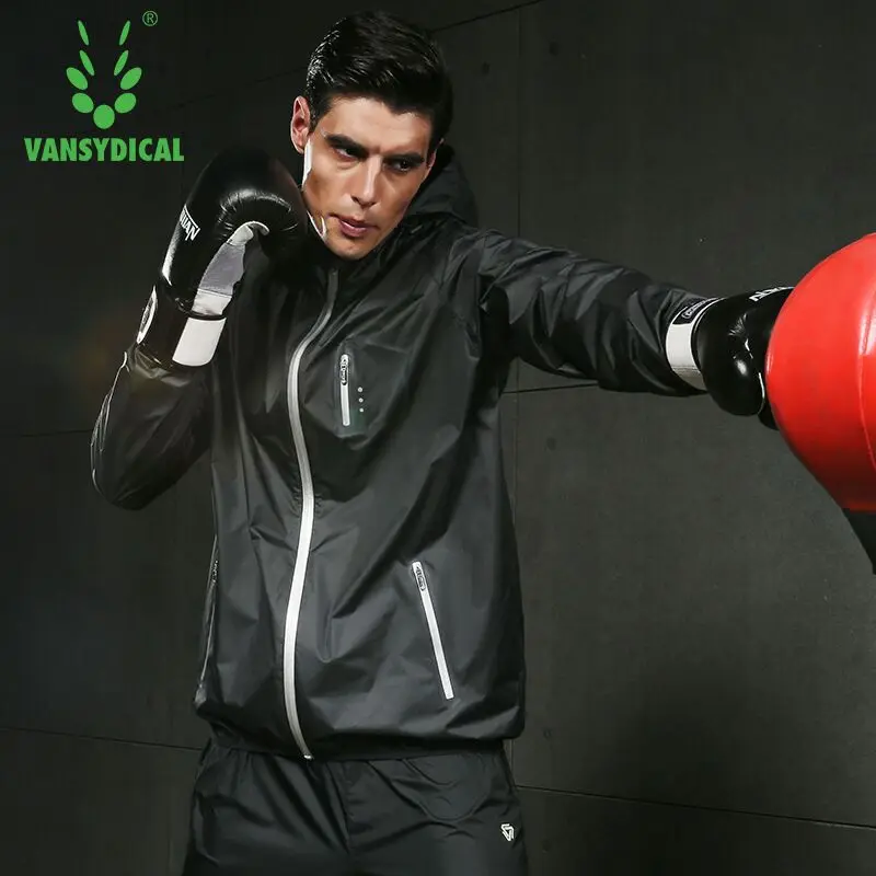 Vansydical Hot Sweat Sports Running Jackets Men's Gym Clothes Tops Hooded Zipper Fitness Lose Weight Training Sportswear
Vansydical Hot Sweat Sports Running Jackets Men's Gym Clothes Tops Hooded Zipper Fitness Lose Weight Training Sportswear