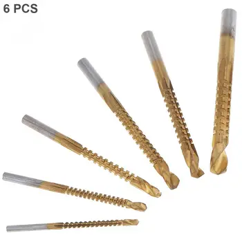 6pcs Universal 4241 High Speed Steel Titanium Coated Drill Bits Wood Metal Plastic Cutting Saw Drill Power Tool Accessories
6pcs Universal 4241 High Speed Steel Titanium Coated Drill Bits Wood Metal Plastic Cutting Saw Drill Power Tool Accessories