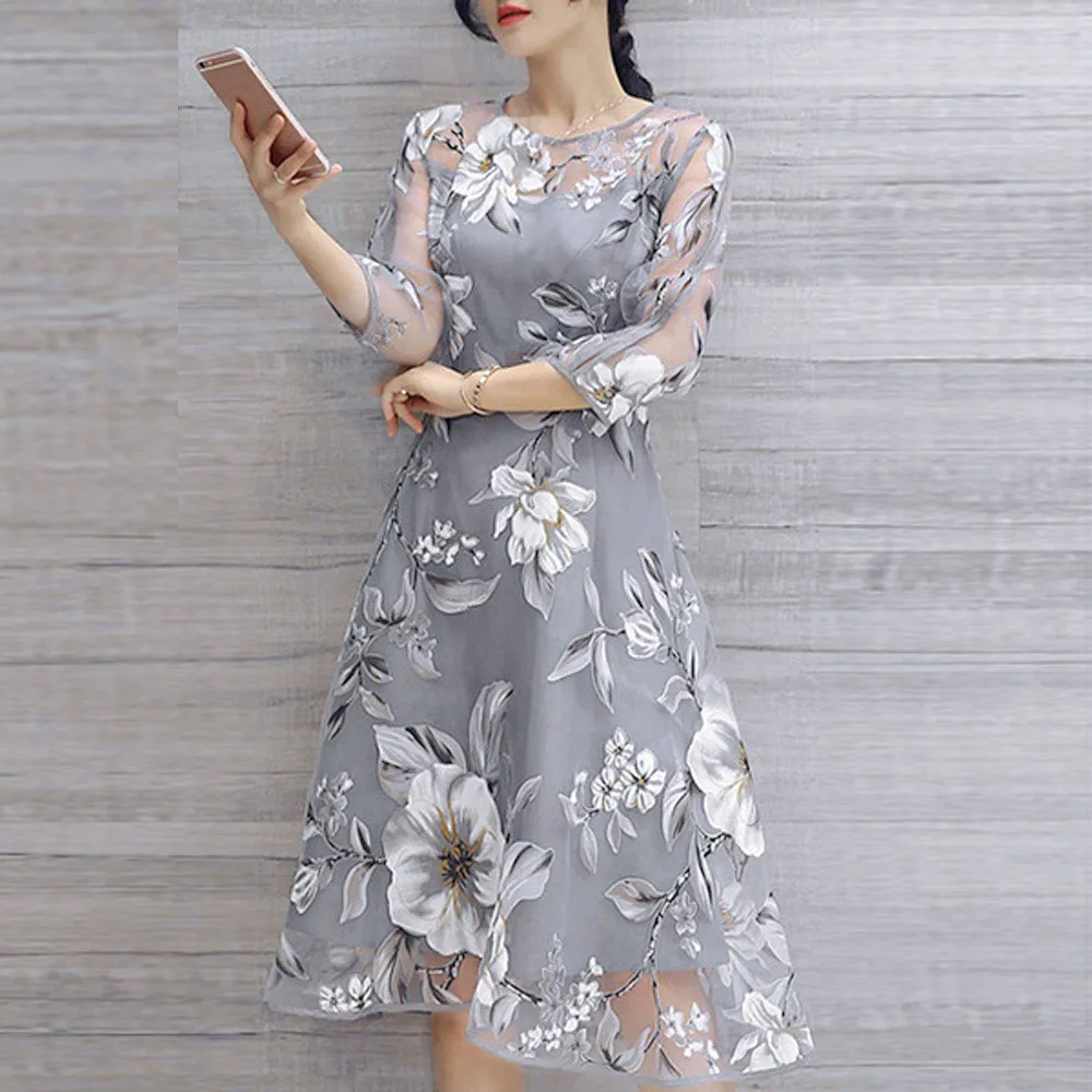 Embroidery tulle Summer Dresses Women ruffles sleeve dress for evening party 2019 Fashion dresses vestido de noiva A2 
Embroidery tulle Summer Dresses Women ruffles sleeve dress for evening party 2019 Fashion dresses vestido de noiva A2