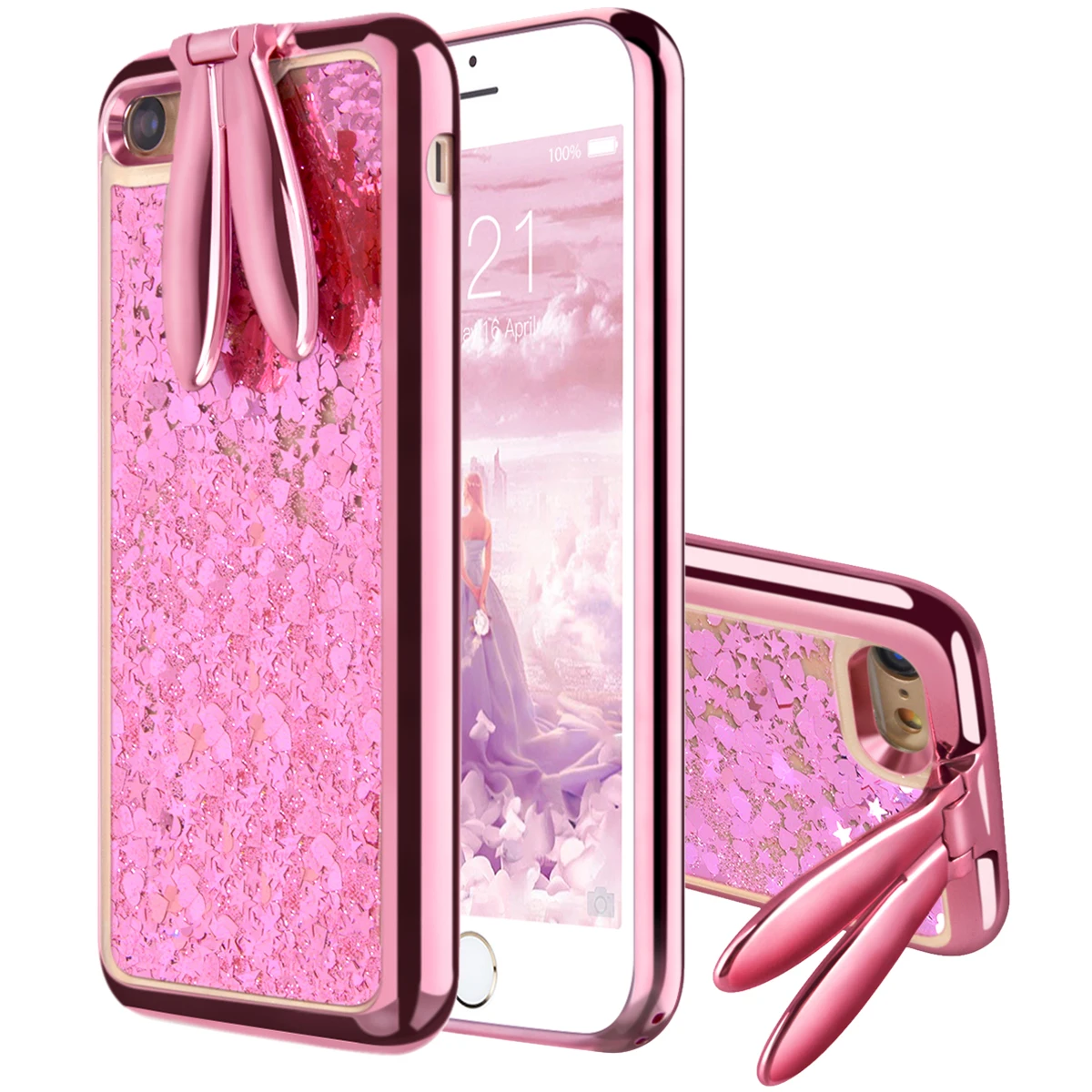 Cute Rabbit Ears Electroplate Phone Cases For Iphone 7 6 6s 6 Plus Case Flowing Sparkle Stars Hearts Liquid Quicksands Cover
Cute Rabbit Ears Electroplate Phone Cases For Iphone 7 6 6s 6 Plus Case Flowing Sparkle Stars Hearts Liquid Quicksands Cover