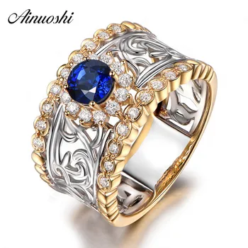 AINUOSHI 0.8 Carat Round Cut Blue Sona Halo Rings 925 Sterling Silver White & Yellow Gold Color Women Rings Wedding Party Gifts
AINUOSHI 0.8 Carat Round Cut Blue Sona Halo Rings 925 Sterling Silver White & Yellow Gold Color Women Rings Wedding Party Gifts