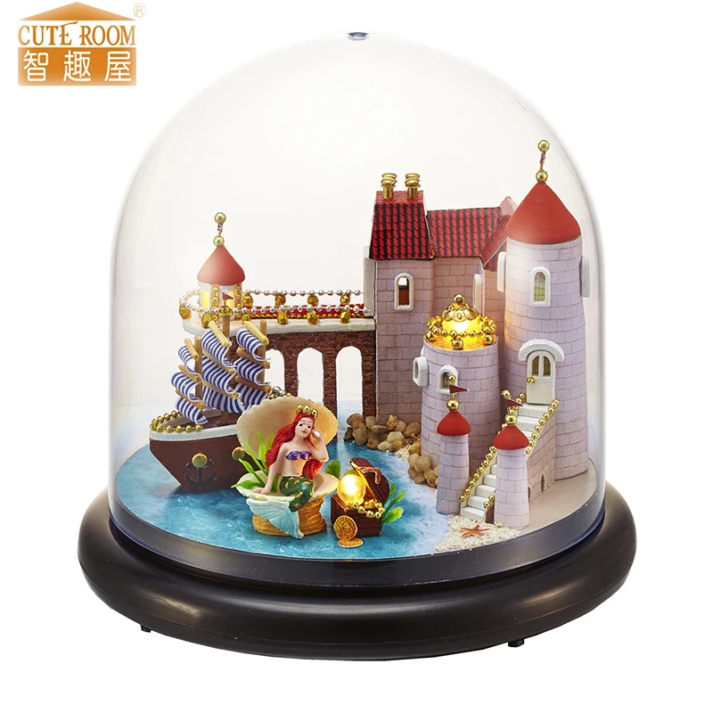 Furniture DIY Doll House Wodden Miniatura Doll Houses Furniture Kit Glass Cover Assemble Dollhouse Toys For Children gift B13
Furniture DIY Doll House Wodden Miniatura Doll Houses Furniture Kit Glass Cover Assemble Dollhouse Toys For Children gift B13