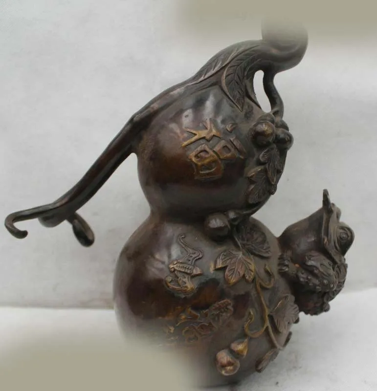DS 10"China Fengshui Bronze Dragon Fu Beast Uniocrn Gourd cucurbit calabash Statue
DS 10"China Fengshui Bronze Dragon Fu Beast Uniocrn Gourd cucurbit calabash Statue
