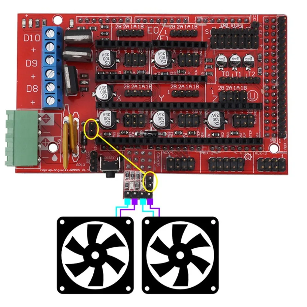 3D Printer Accessories Reprap Ramps1.4 RRD Fan Expander 2 PWM Max 20V High Quality
3D Printer Accessories Reprap Ramps1.4 RRD Fan Expander 2 PWM Max 20V High Quality
