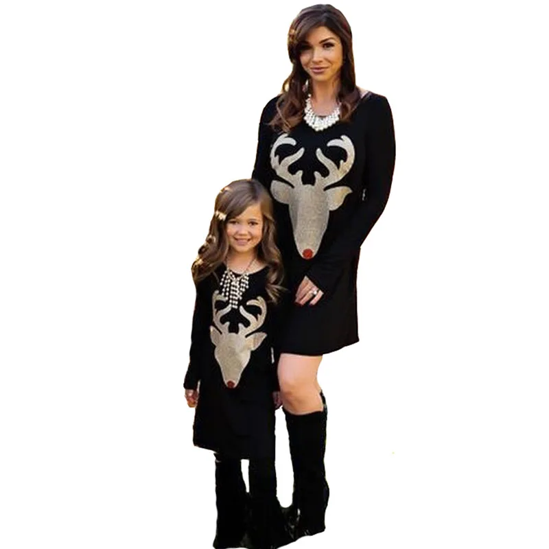 Mother Daughter Dresses Christmas Family Clothing Children's Clothes Cartoon Elk Cotton Outfits Dress for Kids and Women
Mother Daughter Dresses Christmas Family Clothing Children's Clothes Cartoon Elk Cotton Outfits Dress for Kids and Women