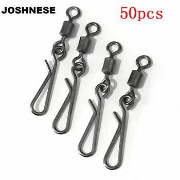 JOSHNESE 50pcs/pack 2/4/6/8# Bearing Fishing Swivels Snap Rolling Connector Swivels Fishing Accessories
JOSHNESE 50pcs/pack 2/4/6/8# Bearing Fishing Swivels Snap Rolling Connector Swivels Fishing Accessories