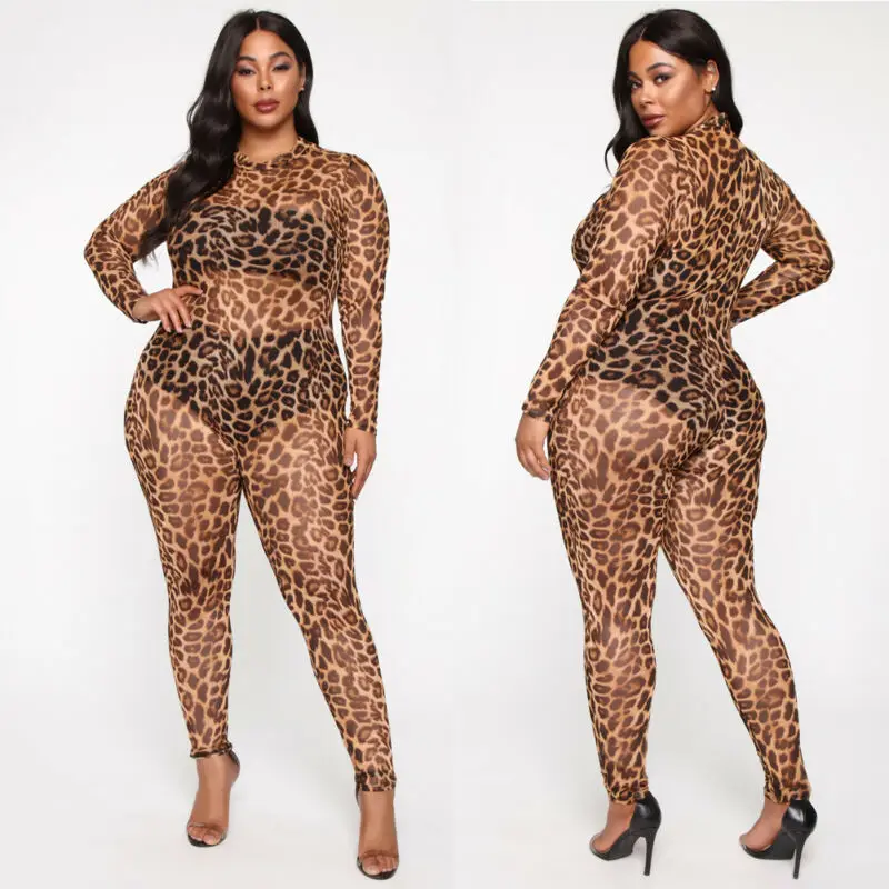 Women Ladies Sexy Casual Long Sleeve Mesh Sheer Transparent Clubwear Bodycon Leopard Party Jumpsuit
Women Ladies Sexy Casual Long Sleeve Mesh Sheer Transparent Clubwear Bodycon Leopard Party Jumpsuit