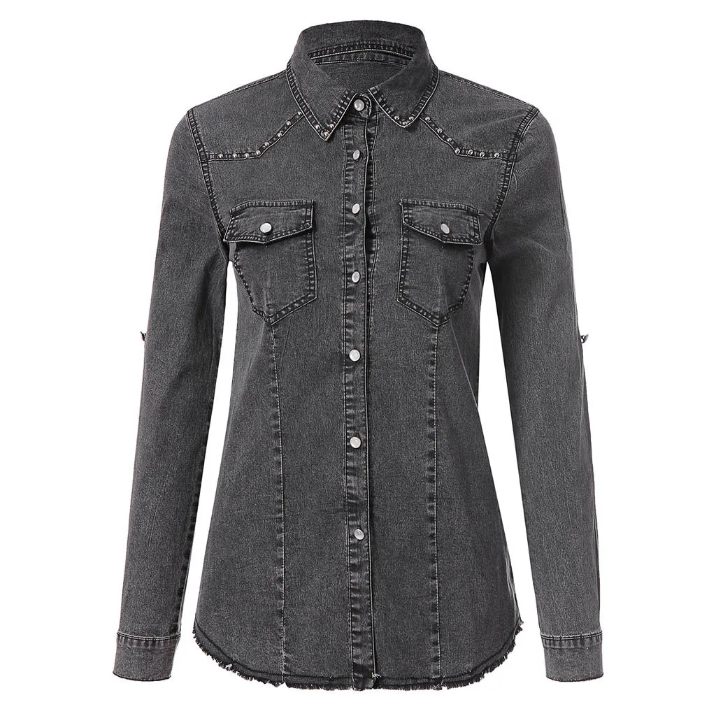 Harajuku Women Autumn blouses Casual Denim Long Sleeve Pullover Blouse Shirts womens clothing Shirt Top Blouse chemise femme
Harajuku Women Autumn blouses Casual Denim Long Sleeve Pullover Blouse Shirts womens clothing Shirt Top Blouse chemise femme