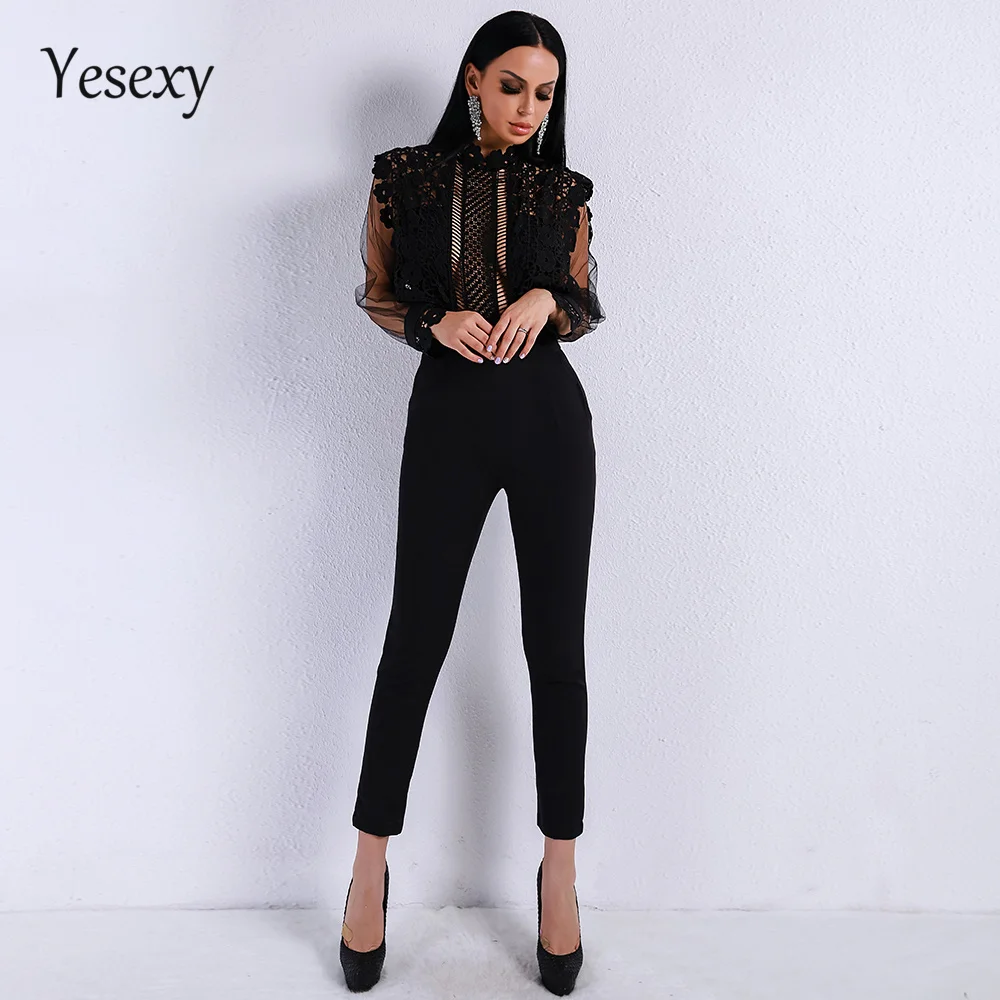 Yesexy 2019 Autumn Sexy Long Sleeve Women Overalls Lace See Through Mesh Hollow Out Solid Color Rompers Women Jumpsuit VR9079
Yesexy 2019 Autumn Sexy Long Sleeve Women Overalls Lace See Through Mesh Hollow Out Solid Color Rompers Women Jumpsuit VR9079