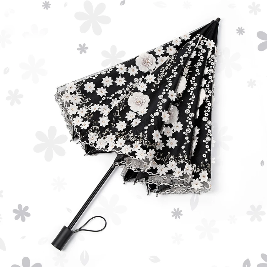 Ultraviolet-proof Embroidery Umbrella Quality Dual-Folding semi-Automatic Umbrella Rain Women Travel Compact wedding Umbrella
Ultraviolet-proof Embroidery Umbrella Quality Dual-Folding semi-Automatic Umbrella Rain Women Travel Compact wedding Umbrella