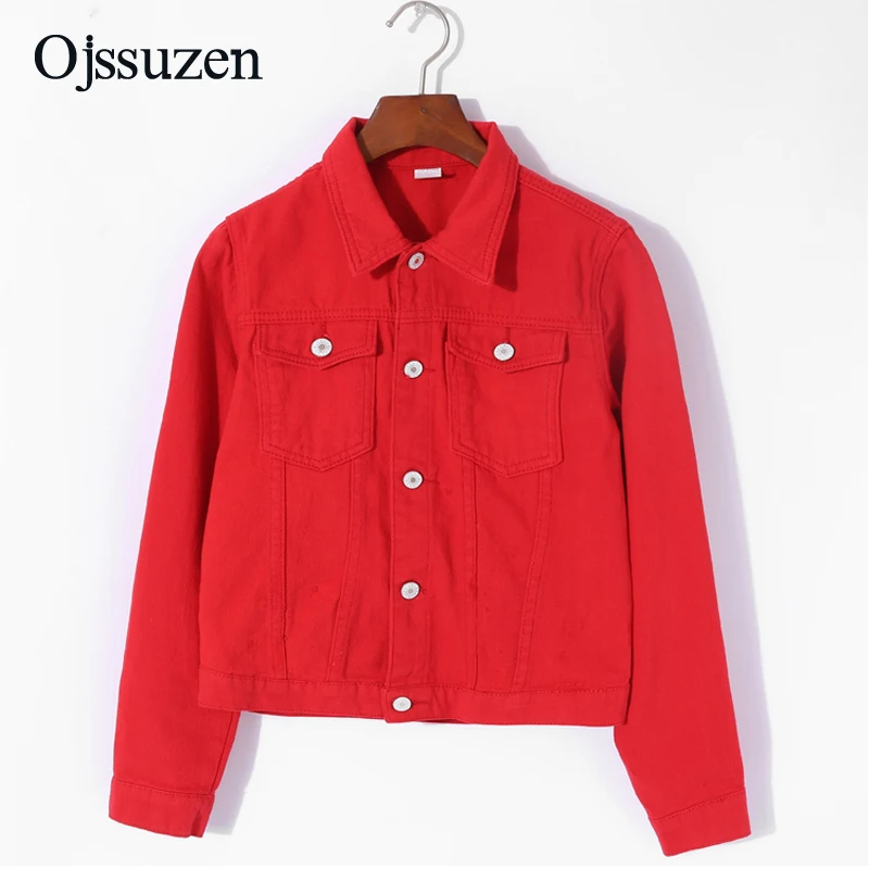 Short Women's White Red Denim Jacket Black Autumn Long Sleeve Female Jeans Jacket Casual Denim Basic Coat Women's Spring
Short Women's White Red Denim Jacket Black Autumn Long Sleeve Female Jeans Jacket Casual Denim Basic Coat Women's Spring