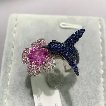 blue bird and flower ring 925 sterling silver with cubic zircon fine women jewelry for party anniversary free shipping
blue bird and flower ring 925 sterling silver with cubic zircon fine women jewelry for party anniversary free shipping