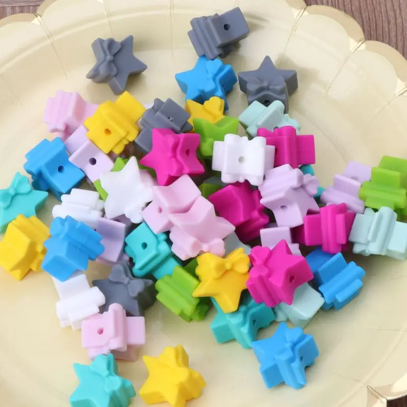 Colorful Silicone Star BPA Free Silicone Teether DIY Crafts Baby Accessories Silicone Beads Baby Teethers Toy 5Pcs
Colorful Silicone Star BPA Free Silicone Teether DIY Crafts Baby Accessories Silicone Beads Baby Teethers Toy 5Pcs