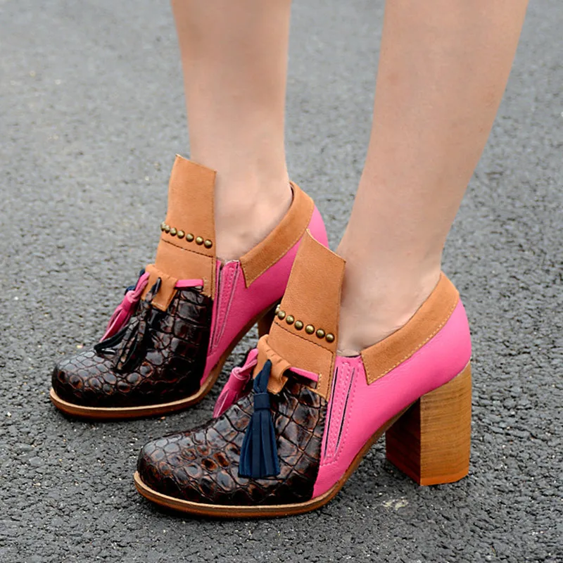 Snakeskin Leather Women Dress Pumps Tassel Formal Dress Wedding Shoes Woman Mixed Color Thick High Heels Ladies Shoes Stilettos
Snakeskin Leather Women Dress Pumps Tassel Formal Dress Wedding Shoes Woman Mixed Color Thick High Heels Ladies Shoes Stilettos