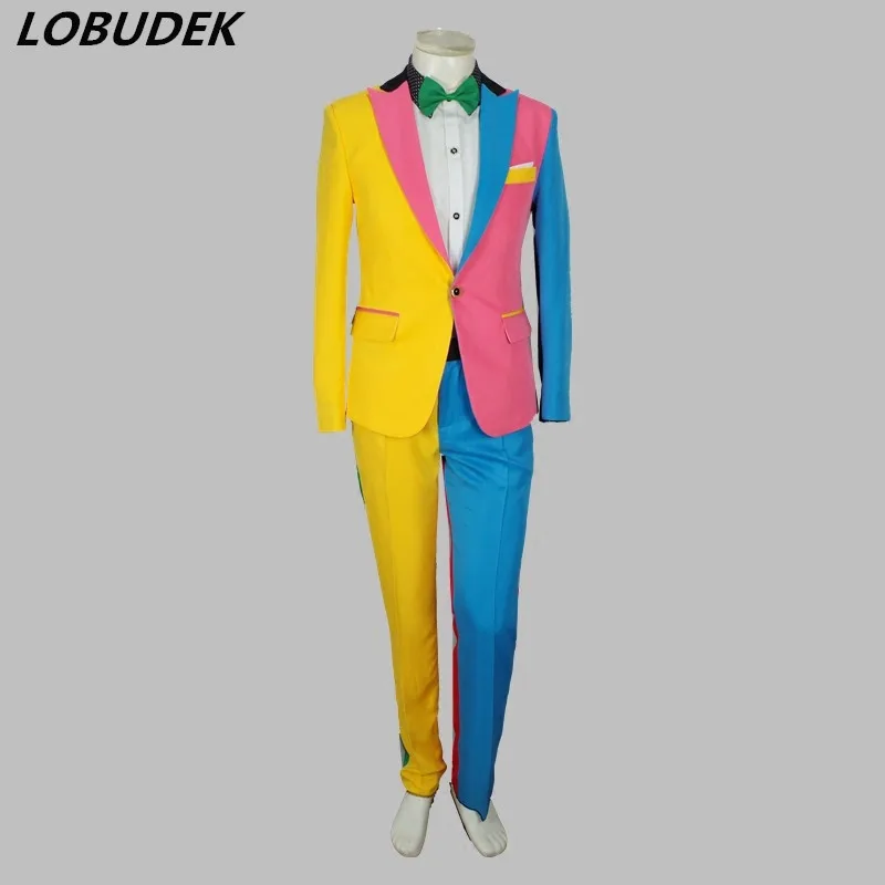 2018 Irregular Colorful Men's Suits Fashion Slim Blazers Trousers Sets Nightclub Magician Clown Performance Costume Stage Outfit
2018 Irregular Colorful Men's Suits Fashion Slim Blazers Trousers Sets Nightclub Magician Clown Performance Costume Stage Outfit