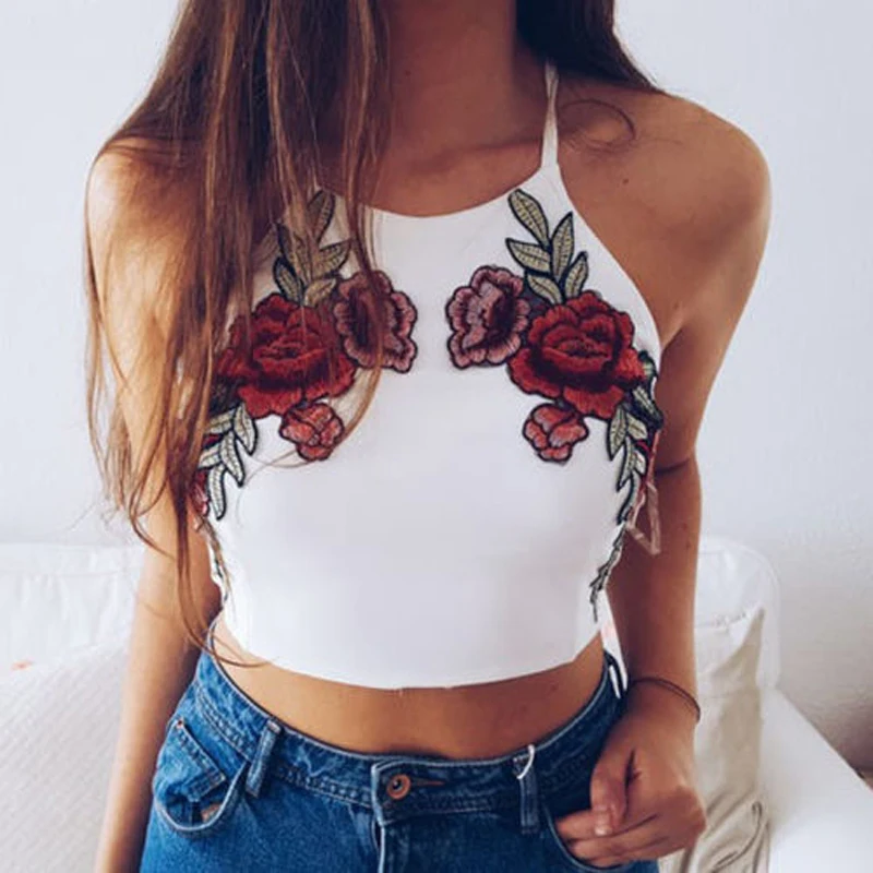 Fashion Elegant Summer Tanks Tops Women Sleeveless O-Neck Pullover Floral Embroidery White Short Length Tops
Fashion Elegant Summer Tanks Tops Women Sleeveless O-Neck Pullover Floral Embroidery White Short Length Tops