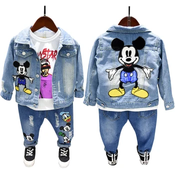 Spring Autumn boys 2 pcs set baby denim jacket + jeans kids suit children outfit toddler set mickey miki mous ripped 2 to 7 yrs
Spring Autumn boys 2 pcs set baby denim jacket + jeans kids suit children outfit toddler set mickey miki mous ripped 2 to 7 yrs