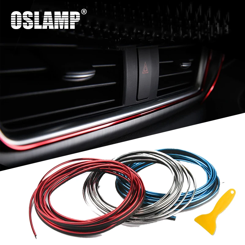 Oslamp 5M Car Styling Interior Decoration Strips Sliver Red Blue Moulding Trim Strips Door Dashboard Edge Cars Auto Accessories
Oslamp 5M Car Styling Interior Decoration Strips Sliver Red Blue Moulding Trim Strips Door Dashboard Edge Cars Auto Accessories