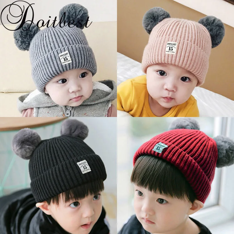 6 months to 3 Years old baby kids Beanies Two fur hairball solid babys boys Knitted hats winter knit kid girls Earflap Caps
6 months to 3 Years old baby kids Beanies Two fur hairball solid babys boys Knitted hats winter knit kid girls Earflap Caps