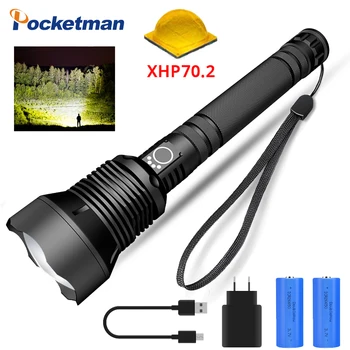 Super Bright LED Flashlight XLamp xhp70.2 usb torch xhp70 hunting flashlight xhp50 18650 or 26650 Rechargeable battery 
Super Bright LED Flashlight XLamp xhp70.2 usb torch xhp70 hunting flashlight xhp50 18650 or 26650 Rechargeable battery