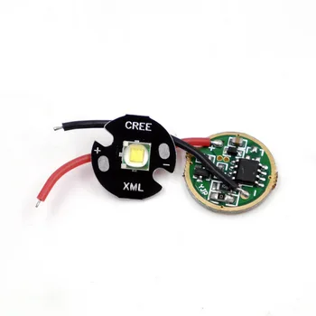 

16mm XML XM-L T6 LED Aluminum Base Chip+17mm 1400mA LED Circuit Board for XM-L L2 T6 U2 U3 XP-L V5 flashlight DIY