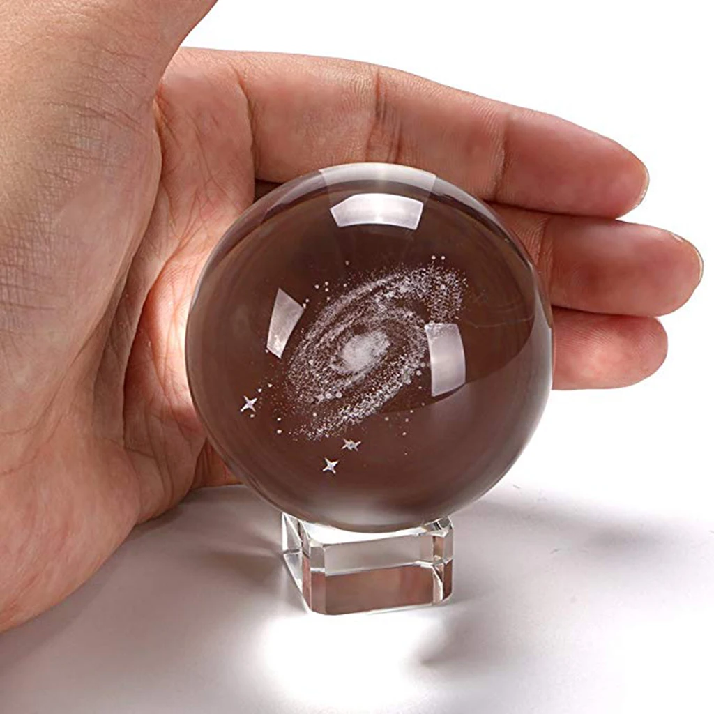 80mm Galaxy Glass Crystal Ball Astronomical Science Model Photography Photo Props Home Office Decor NO STAND
