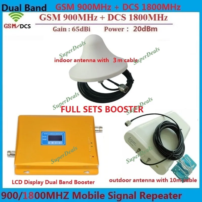 

900 1800MHz LTE 4G Repeater GSM Cellular Signal Booster DCS Mobile Signal Repeater amplifiers + 4g antenna + coaxial cable