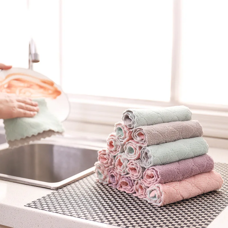 Kitchen Accessories Double-sided Strong Absorbent Rag Non-stick Oil Dish Towel Dry or Wet Dishcloth Kitchen Gadgets Tools. Q
Kitchen Accessories Double-sided Strong Absorbent Rag Non-stick Oil Dish Towel Dry or Wet Dishcloth Kitchen Gadgets Tools. Q