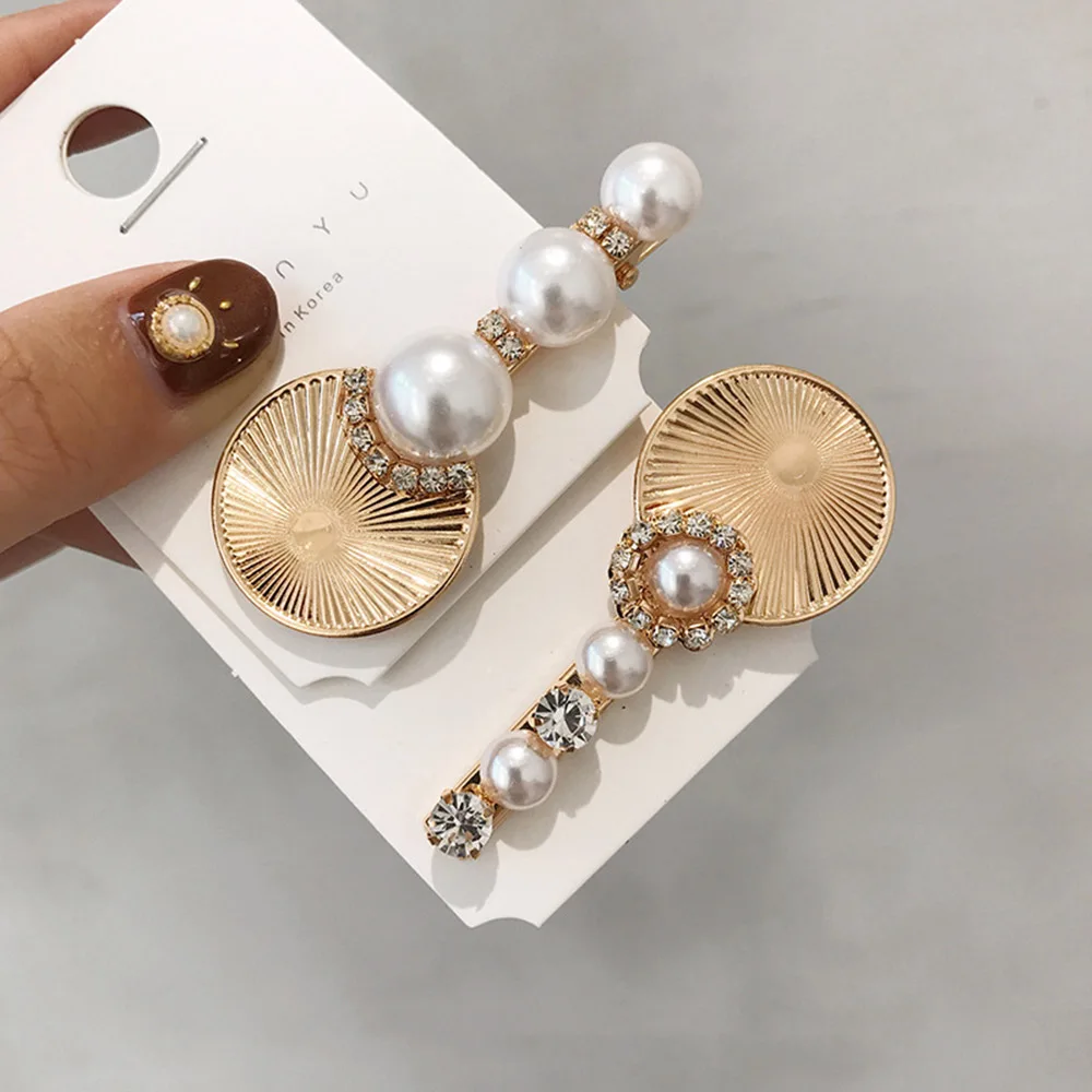 Women Fashion Vintage Metal Disc Shape Hair Clip Hairpins Crystal Imitiation Pearl Hair Accessories ExquisiteHeaddress Barrettes
Women Fashion Vintage Metal Disc Shape Hair Clip Hairpins Crystal Imitiation Pearl Hair Accessories ExquisiteHeaddress Barrettes