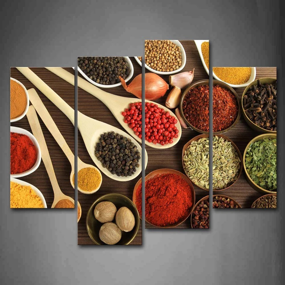 Modular Printed On Canvas Couful Spice Gather In Table Granulate 4 Pieces/Set Wall Art Painting Picture For Kitchen Decoration
Modular Printed On Canvas Couful Spice Gather In Table Granulate 4 Pieces/Set Wall Art Painting Picture For Kitchen Decoration