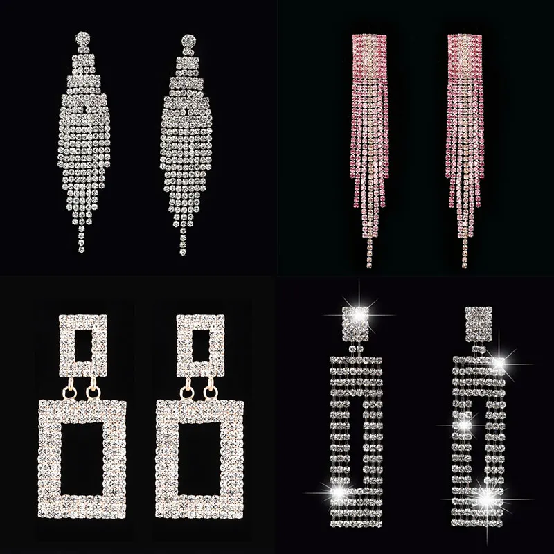 Golden Rose Golden Hot Sale Long Silver 1Pair Rhinestone Bridal Dangling 10 Colors Bride Square Tassel Drop Earring Crystal
Golden Rose Golden Hot Sale Long Silver 1Pair Rhinestone Bridal Dangling 10 Colors Bride Square Tassel Drop Earring Crystal