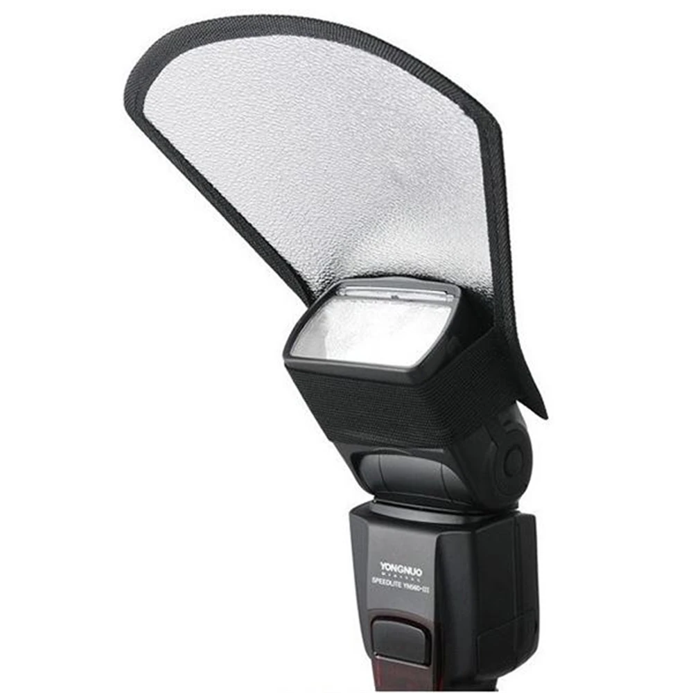 Camera Flash Silver Reflector Bounce Card Diffuser External Softbox Speedlite Photography DSLR Camera Accessory