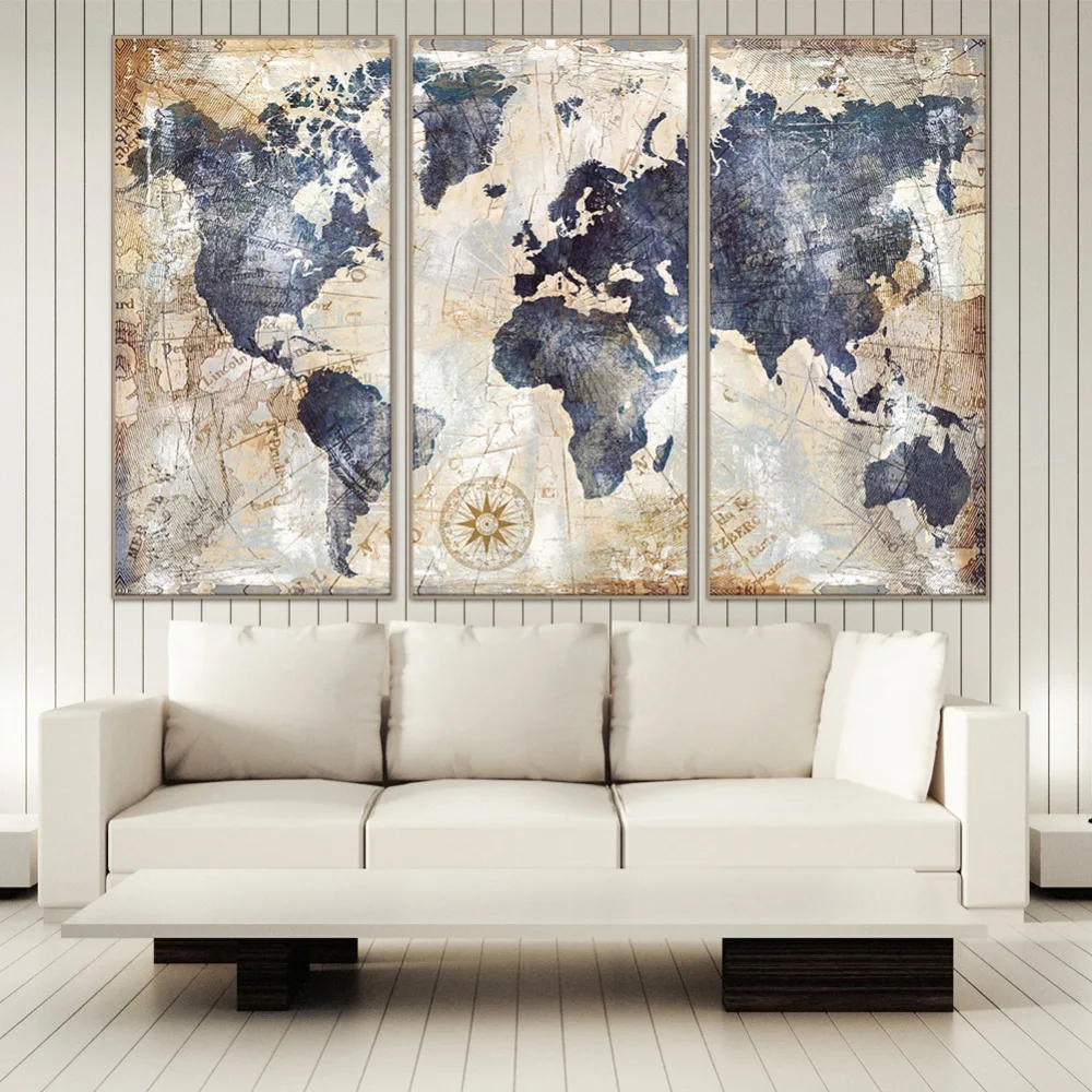 WARMSUN 3Panel Vintage World Map Modular Painting Posters and Prints on Canvas For Office Living Room Home Decoration No Frame
WARMSUN 3Panel Vintage World Map Modular Painting Posters and Prints on Canvas For Office Living Room Home Decoration No Frame