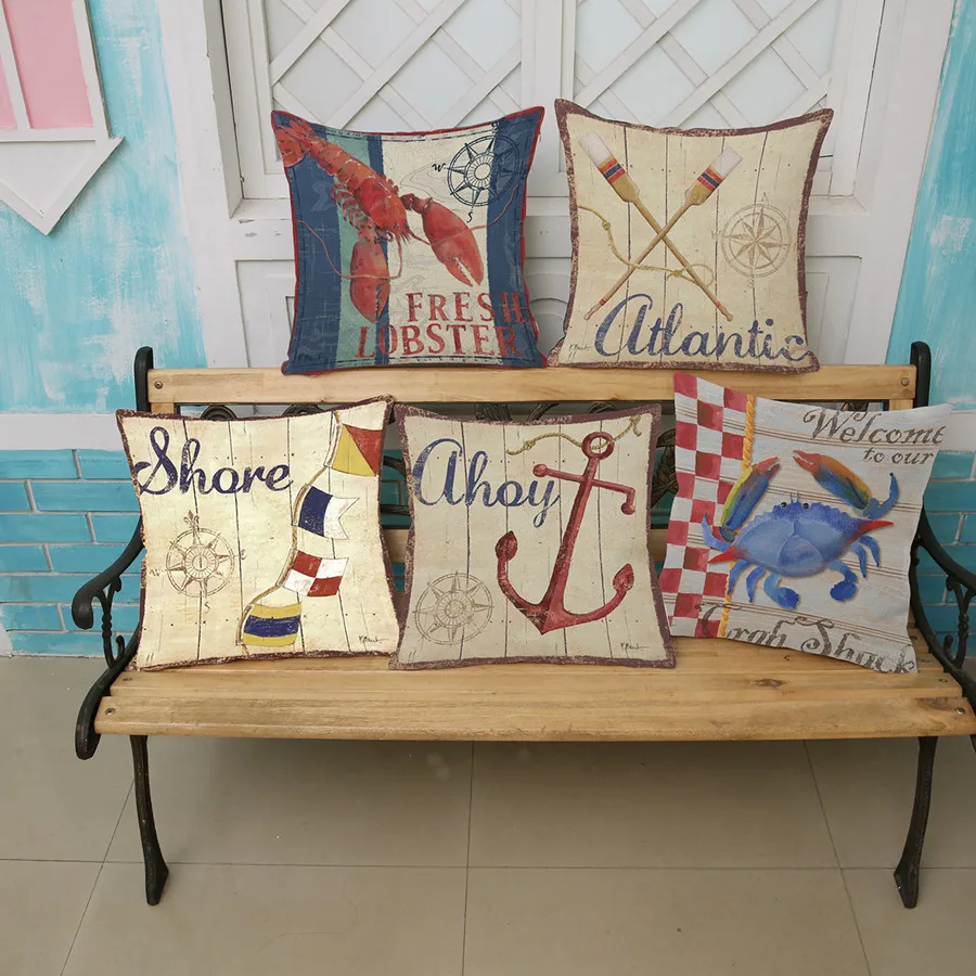 Marine Ocean Style Anchor Patterns Square Cushion Cover Red Sea Crab Lobster 18" Cotton Linen Home Decoration Sofa Pillow Case
Marine Ocean Style Anchor Patterns Square Cushion Cover Red Sea Crab Lobster 18" Cotton Linen Home Decoration Sofa Pillow Case
