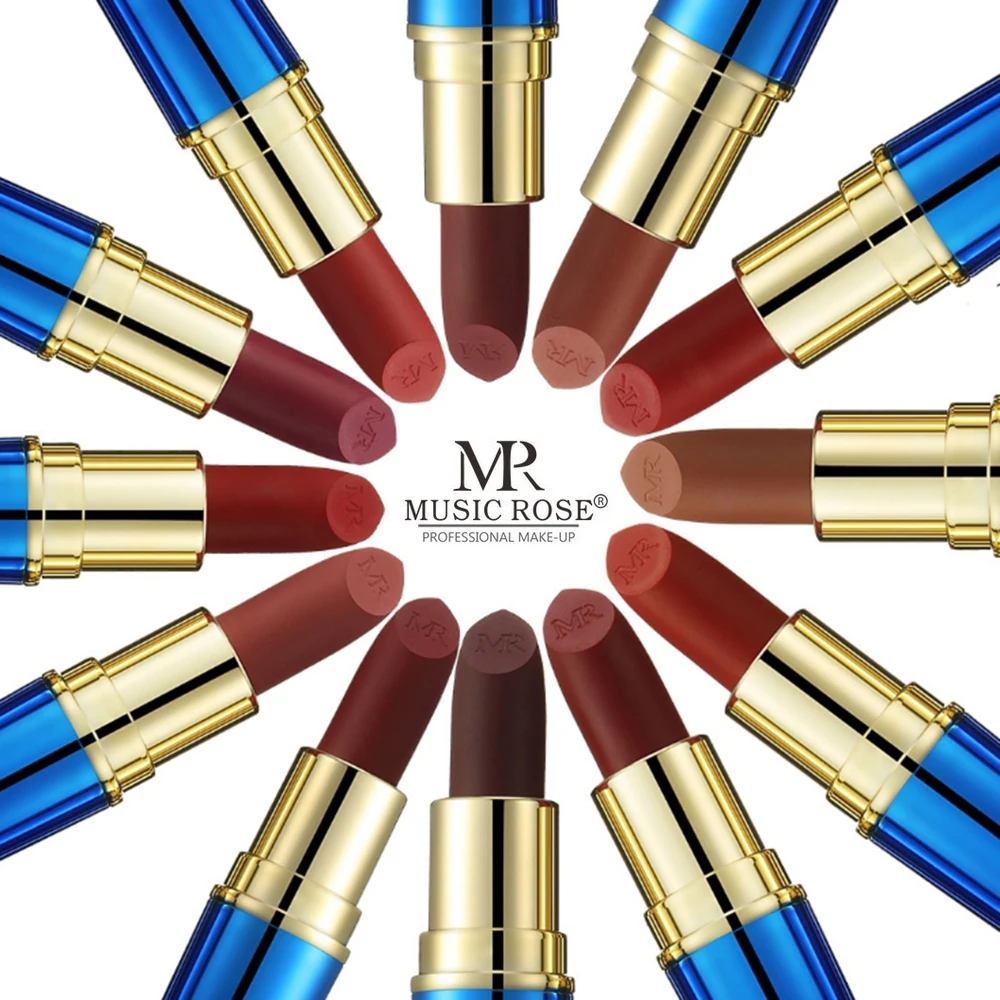 MUSIC ROSE Brand Velvet Matte Lipstick Makeup Golden 24 Color Nude Long Lasting Pigment Lips Stick Natural Cosmetic Lip Rouge
MUSIC ROSE Brand Velvet Matte Lipstick Makeup Golden 24 Color Nude Long Lasting Pigment Lips Stick Natural Cosmetic Lip Rouge