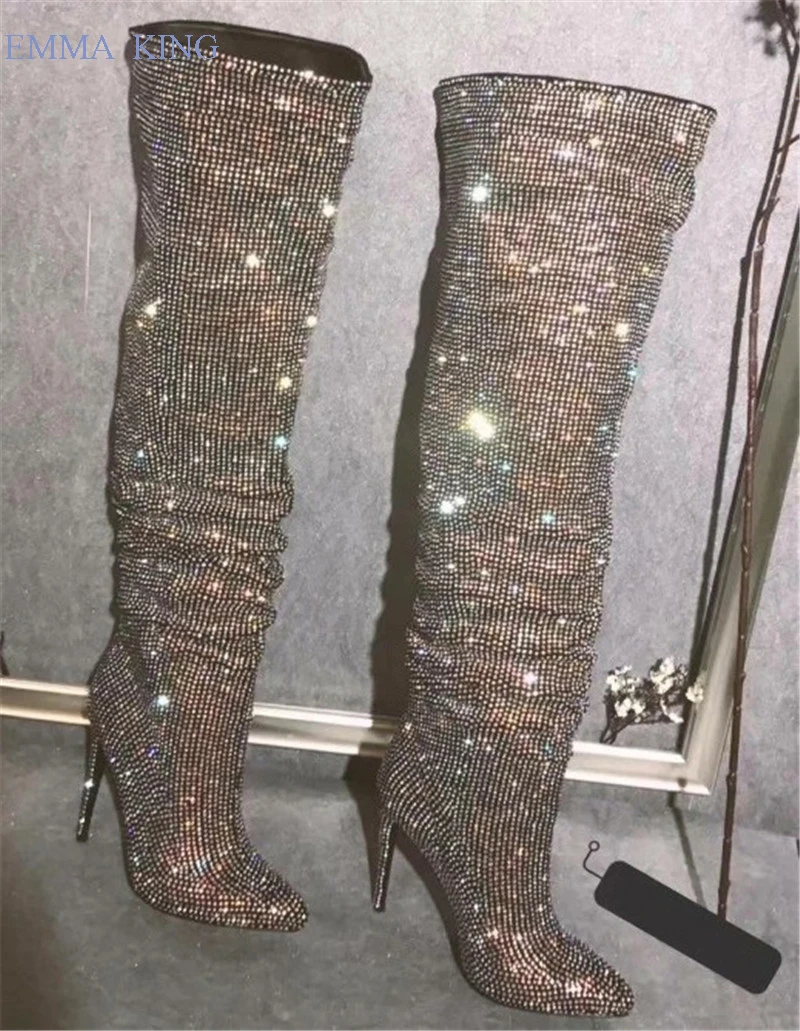 Luxury Full Bling Bling Crystal Over Knee Boots Autumn Winter Boots Women Shoes Rhinestone Design Thigh High Heels Long Boots
Luxury Full Bling Bling Crystal Over Knee Boots Autumn Winter Boots Women Shoes Rhinestone Design Thigh High Heels Long Boots
