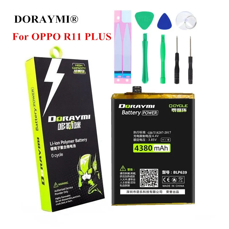 Original DORAYMI Phone Replacement Battery for OPPO R11 Plus R11 + 4380mAh BLP639 Batteries Li-ion Polymer Recharge Batteria
Original DORAYMI Phone Replacement Battery for OPPO R11 Plus R11 + 4380mAh BLP639 Batteries Li-ion Polymer Recharge Batteria