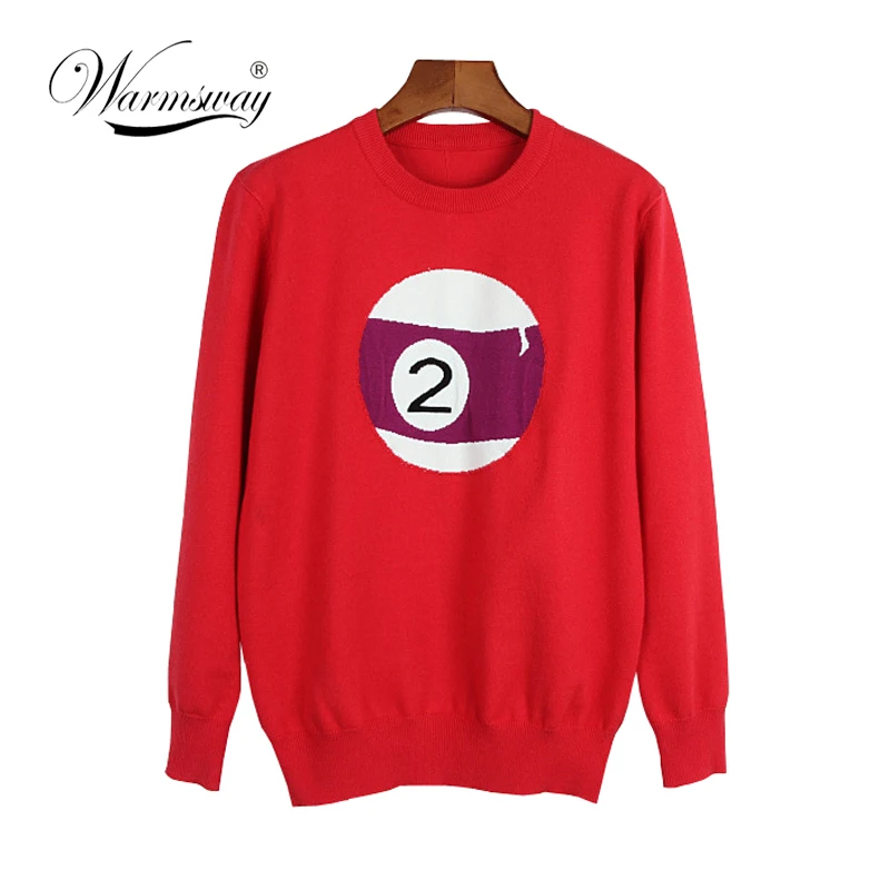 Fashion Week Women Sweater Chic Knitting Jumper Monday Sunday billiards digital letter Runway Pullover WS-042