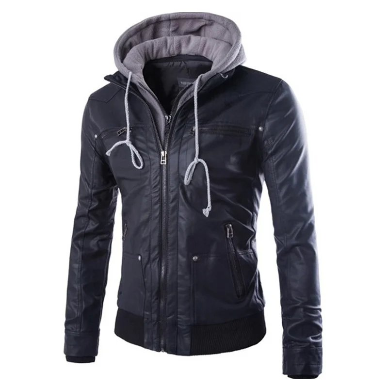 New Jaqueta De Couro Masculino Hooded Detachable Two-piece Men's Locomotive Wallet Long Sleeve Chaqueta De Cuero De Los Hombres
New Jaqueta De Couro Masculino Hooded Detachable Two-piece Men's Locomotive Wallet Long Sleeve Chaqueta De Cuero De Los Hombres