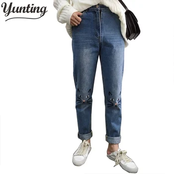 Good Quality Women Cat Face Embroidery Denim Jeans Harajuku Vintage Women High Waist Fashion Casual Cartoon Jeans Pants 
Good Quality Women Cat Face Embroidery Denim Jeans Harajuku Vintage Women High Waist Fashion Casual Cartoon Jeans Pants