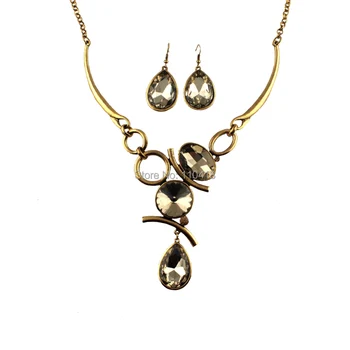 Vintage Elegant GLass Crystal Pendant Choker Necklace And Earring Fashion Party Jewelry Sets For Women,#653-S
Vintage Elegant GLass Crystal Pendant Choker Necklace And Earring Fashion Party Jewelry Sets For Women,#653-S