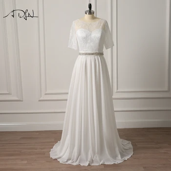 ADLN Plus Size Wedding Dresses with Sleeves New Style Modest Scoop A-line Chiffon Bridal Gown Lace-up Back
ADLN Plus Size Wedding Dresses with Sleeves New Style Modest Scoop A-line Chiffon Bridal Gown Lace-up Back